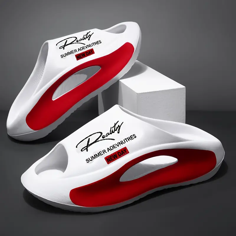Modern Men's Fashion joyful Face Print Slides.