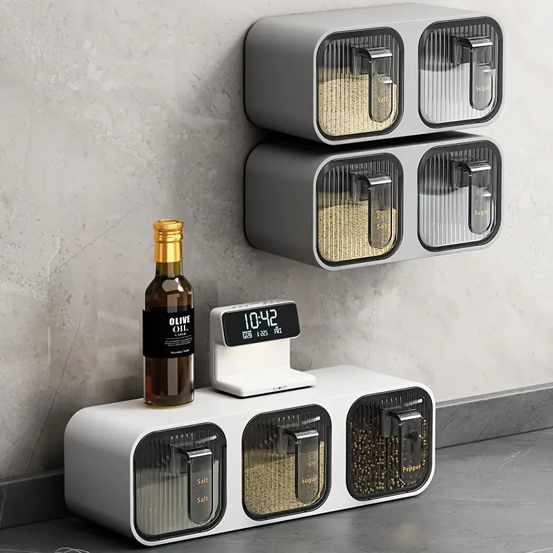Space saving Modern Wall-Mounted Spice Rack