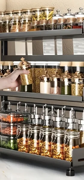 Surprise your partner this tidy Wall Mounted, Kitchen Spice Rack Organizer.