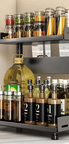 Give your partner this tidy Wall Mounted, Kitchen Spice Rack Organizer.